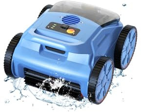 Robot Limpiador inalámbrico, Aspirador de Piscina para Piscinas excavadas hasta 200 m², Robot Aspirador de Piscina Dura hasta 180 Minutos, Limpiador de Piscina para Pared, Suelo y Modo automático