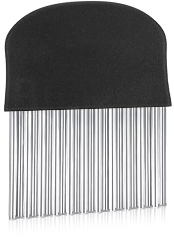 Nogeqi Edelstahl Wellenschneider Gemüse, Kartoffelschneider Riffelmesser, Pommes Schneider Wellenschnittmesser Obst Riffelschneider für Kartoffeln Karotten Gurken (Schwarz)