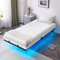 Bonnlo Bettgestell 90x200 cm mit Lattenrost, Bett 90x200 cm mit LED Beleuchtung, Metallbett Robust, Schwebenbett mit 36 cm Höhe schwarz (ohne matratze)