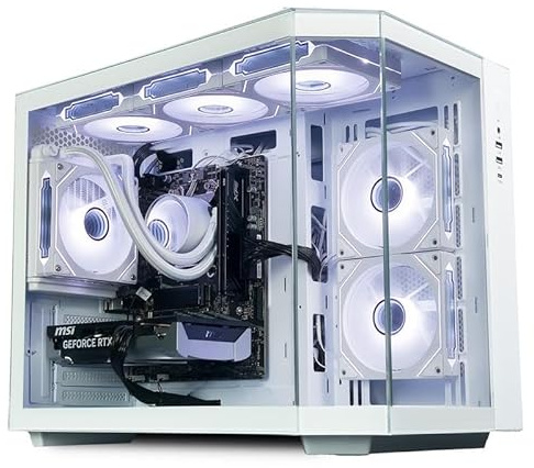ionz Gaming PC - Desktop Computer, Ryzen 5 9600X, Radeon RX 9070 XT 16GB, 32GB DDR5 RAM, 2TB NVMe SSD, 120mm AIO, Windows 11, 800W 80+ PSU, WiFi, (Apex, White)
