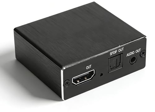 SENECESLI 4K HDMI Audio Extractor Splitter, HDMI zu Optischem S/PDIF und 3,5 Mm AUX Audio Adapter, 192 KHz Audio Konverter für Kopfhörer, Lautsprecher, Verstärker