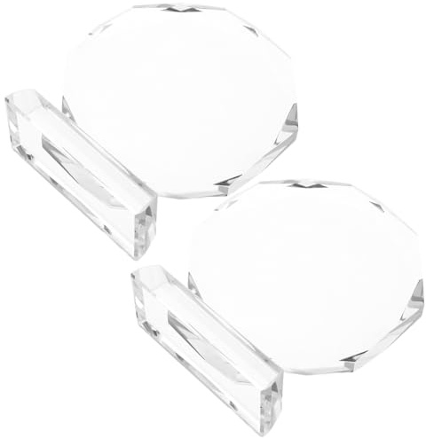SOIMISS Lot de 2 Trophées en Cristal 100 Mm, Plaques de Reconnaissance Personnalisables en Verre Transparent Octogonal, Prix de Reconnaissance pour Bureau et Cérémonies