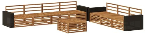 vidaXL Outdoor-Sofagarnitur 8 pcs Natur 79 x 79 x 37 cm, Garten Sofa, modernes Outdoor-Mobiliar, Bequeme Lounge-Ecke für Terrasse und Patio
