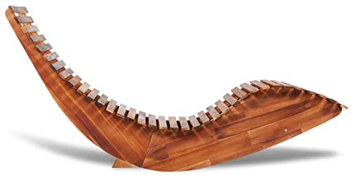 HGFDCBK Ergonomischer Schaukelstuhl aus Akazienholz für Garten und Innenbereich, wetterfest, rustikaler Charme, maximale Belastung 110 kg, einfacher Zusammenbau