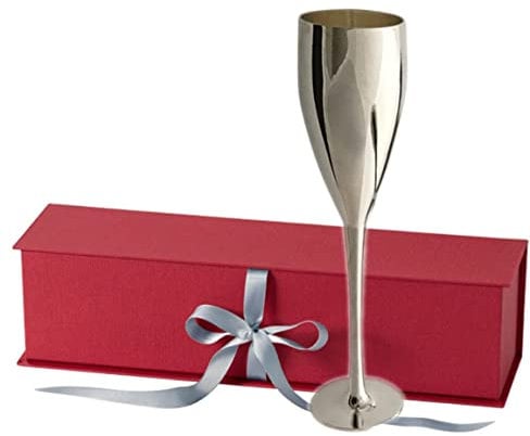 SILBERKANNE Hochwertige Champagnerkelch Sektkelch Sektflöten Hamburg H 20 cm Premium Silber Plated edel versilbert. Fertig zum verschenken mit schicker Geschenkverpackung
