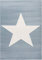 LIVONE Happy Rugs for Kids Kinderteppich Kinderzimmer Babyteppich Modern mit großem Stern in blau Weiss Grösse 160 x 230 cm