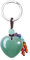 JSDDE Natur Edelstein Herz Schlüsselanhänger Chakra Anhänger Schlüsselring Taschenanhänger Yoga Energie Heilstein Glückbringer Keychain (Aventurin)