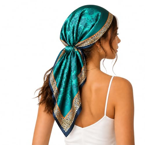 FAIRYGATE Satin Bandana Women Scarf Neck Head Hair Square Scarves Neckerchief Headwear Fashion Paisley Bandanas