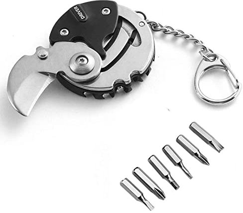 MenYiYDS Llavero multifuncional, mini herramienta multifunción de bolsillo portátil, llavero de monedas, mini herramienta de mano para exteriores, regalos para hombres, regalo del día del padre