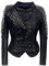 DISSA Damen Schwarz Nieten Lederjacke Kunstleder Bikerjacke mit Reißverschluss,P606,4XL