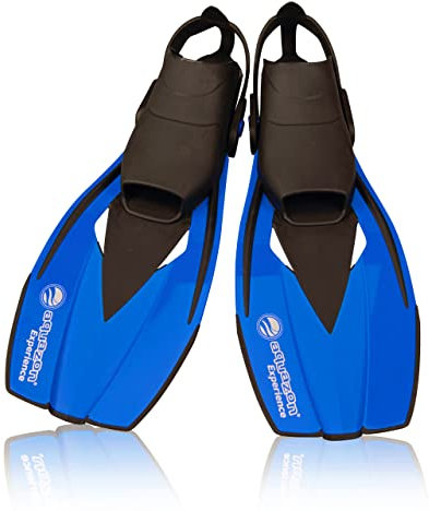 AQUAZON Flossen Experience, verstellbare Flossen, Schnorchelflossen, Taucherflossen, Schwimmflossen für Kinder und Erwachsene zum Schnorcheln, Schwimmen, Farbe:Blue, Größe :42-47