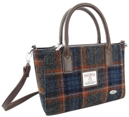 GLEN APPIN OF SCOTLAND Harris Tweed Handtasche – LB1228 Brora, Col 127 Grau Rost, One size