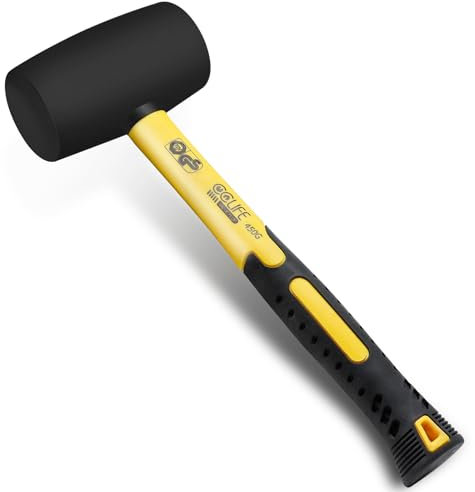 CCLIFE Martello di gomma nero 450g Martello in gomma a doppia faccia certificato TÜV e GS, ideale per pavimenti e piastrelle