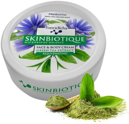 Bendida SKINBIOTIQUE Gesichts- und Körpercreme mit Grüntee-Extrakt 150 ml – Feuchtigkeitscreme mit PreBIULIN FOS | tägliche Pflege für alle Hauttypen | schnell einziehend, angenehmes Hautgefühl
