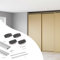 Emuca - Kit de herrajes para armario 2 puertas correderas y cierre suave Flow2 con carriles de superficie 2.35m, tableros no incluidos, Anodizado mate