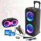 Ibiza - Karaoke-Pack Bluetooth-Lautsprecher mit Akku 600 W USB AUX SD TWS – Mini-Lautsprecher, beleuchtet, Geburtstag, Kinder, Geschenk, Party