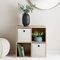 Homme Concept - 4 Cube Storage With 2 Baskets, Oak Effect Living Room Bookcase and Shelving Unit, Kids Bookcases, Free Standing Wooden Bookshelf, Organiser