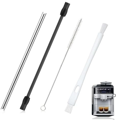 IUSOT Milchschlauch Set Kompatibel Mit Siemens Kaffeevollautomat, Edelstahles Milchrohr Und Reinigungsbürste Set, Milchschlauch Für Siemens EQ6, Komplett Zubehör Für Siemens Kaffeevollautomat Modelle