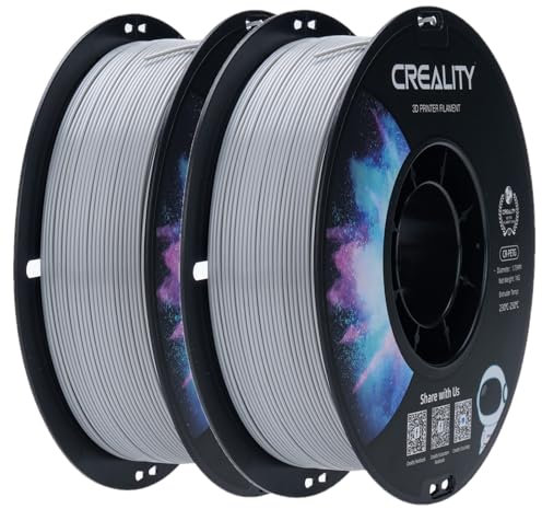 Creality CR-PETG Filament 1.75mm 2kg, 3D Drucker Filament PETG, Maßgenauigkeit +/-0,02mm Vakuumverpackung, Ordentliche Spule (2 x 1kg Spule, Grau)