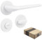 APECS Tirador de puerta interior moderno para puerta de casa y puerta interior con rosetas cuadradas, color blanco mate, juego de manillas con material de fijación, herrajes para puerta modelo Capella