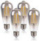 FLSNT Dimmbar Glühbirne E27 1800K Warmweiss, 4W(Ersetzt 25W), ST58 LED Filament Leuchtmittel E27, 100LM Edison Vintage Glühbirne, Rauchgraues Glas, 4 Stück