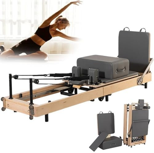Pilates Reformer Maschine Heimgeräte Holz - Faltbare Balance Übung Workout für Körper Ausdauer Stretching von Reformer Body