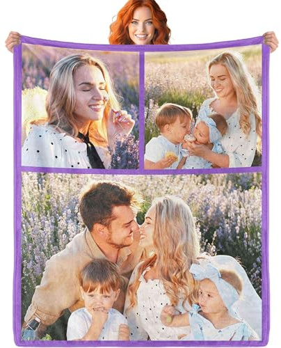 ERICAT personalisierte Decke Foto und Text,Decke personalisiert Baby Decke,kuscheldecke personalisiert,kuscheldecke mit Foto,selbst gestalten Geschenke für Mama, Papa, Paare, Freundin, Freund
