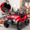 Kinder Elektroauto, Kinder Quad mit 2 Sitzer, 2 Betriebsmodi mit Fernbedienung, LED-Lichter, Bluetooth, Sicherheitsgurten – Robuste, Rutschfeste Reifen, Elektrofahrzeuge für Kinder von 3-8 Jahren, Rot