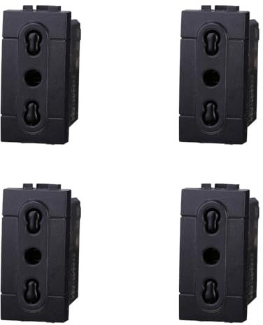 IXTRIMA Presa bipasso 2P+T 10/16A 250V Serie compatibile con Bticino Livinglight colore nero set 4pz