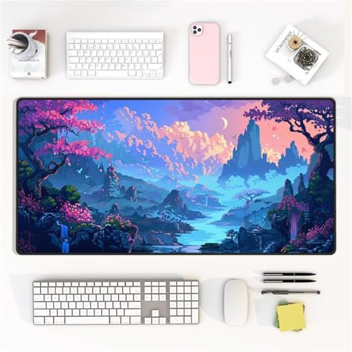 Gaming Mouse Pad, 1500x800x2mm XXL Mousepad, Large Non-Slip Desk Pad, Improved Precision and Speed, Mouse Mat Suitable for Office, Gamer, Home (River Valley)