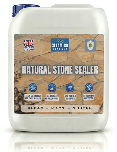 Natural Stone Sealer I 5 litres I Water-Based Stone Impregnator & Sealant I Breathable Patio Sealer for Sandstone, Limestone, Granite, Slate & Concrete I Covers 50m²