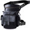 Le'aokuu Herren Echtes Leder Hüfttasche Gürteltasche Bauchtasche Reißverschluss Motorrad Messenger Pack Schultertasche 913-5 (B Schwarz)