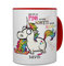 printplanet® Tasse mit Namen David - Motiv Einhorn - Namenstasse, Kaffeebecher, Mug, Becher, Kaffeetasse - Farbe Rot
