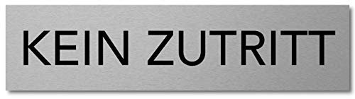 Interluxe Türschild Kein Zutritt Schild aus Aluminium, 200x50x3mm extra robust, ideal für Firmen, Behörden, Werkstätten, Leitsystem für Mitarbeiter und Gäste
