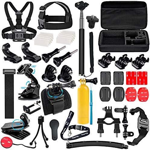 Suptig Kit di accessori compatibile per GoPro Hero 13 Hero 12 Hero 11 Hero 10 Hero 9 Hero 8 Hero 7/6/5/4/3/3+/2/1/Session e AKASO, Dji Action, Insta 360 Action Camera Accessori
