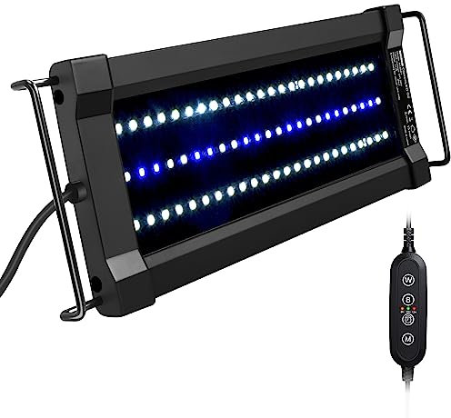 NICREW ClassicLED G2 Aquarium Beleuchtung, Steuerbar LED Lampe mit Mondlicht, IP67 Wasserdicht für Süßwasser-Aquarien, 30-43cm