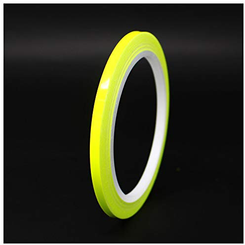 Finest Folia 10m tira decorativa autoadhesiva para coche moto barco modelismo bicicleta muchos colores y anchos para la artesanía (Amarillo neón, 4mm)