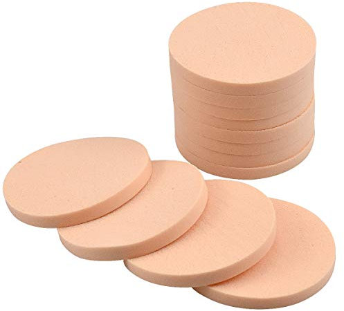 Kissral 12Pcs Face Paint Sponge Set, Make-up Sponges Make Up Blenders Foundation Primer Puff Sponges Puff Foam Sponges Dry and Wet Dual-Use Round