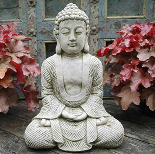 Karma Buddha Stone Statue | Monk Oriental Garden Outdoor Decoration Ornament
