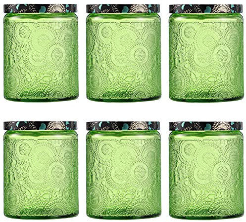 EXCEART 6pc Glass Candle Jars Large Mason Jar Candle Holders DIY Scented Tins Aromatherapy Storage