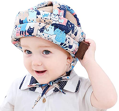 360°Anti-Kollision Baby Helm Kopfschutz Stoßfest Schutzhut Schutzhelm Säugling Kleinkind Kinder Kopfschutzkappe Schutzhut Baumwolle Hut Kopfschutzmütze Verstellbarer Kopfschutz, 6 bis 36 Monate Baby