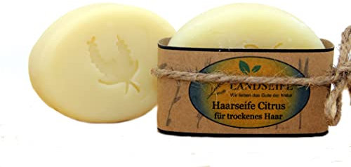 Landseife Bio Haarseife Citrus - Für trockenes Haar - Handgefertigte Bio Naturseife