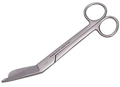 Hochwertige Faude Verbandschere nach Lister - für Verband, Pflaster und Kleider, rostfreier Edelstahl (groß 18cm)