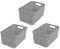 BranQ - Home essential Korb in Rattan Design 3er Set Grösse M 10 l, BPA-frei Kunststoff PP,Hellgrau