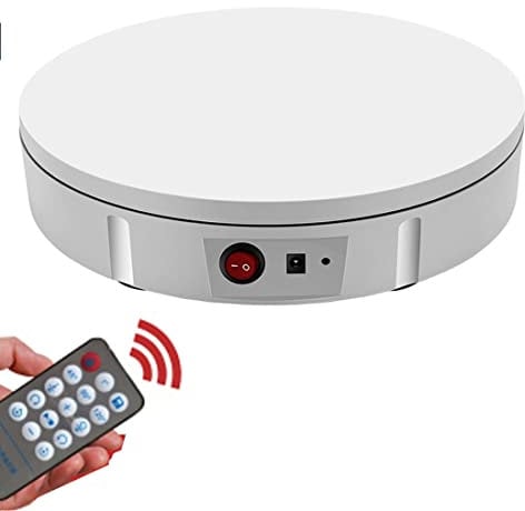 YIHEMEI Motorized Rotating Display Stand,360 Degree Electric Rotating Turntable 30cm 150kg, Large Photography Turntable, Remote Control Display Turntable 360 Degree,White