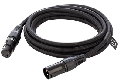 Elgato Cable XLR – Cable de micrófono apantallado para grabación en estudio y producción en directo, clavijas chapadas en oro, de macho a hembra, para micro y línea analógica balanceada, 10 pies/3 m