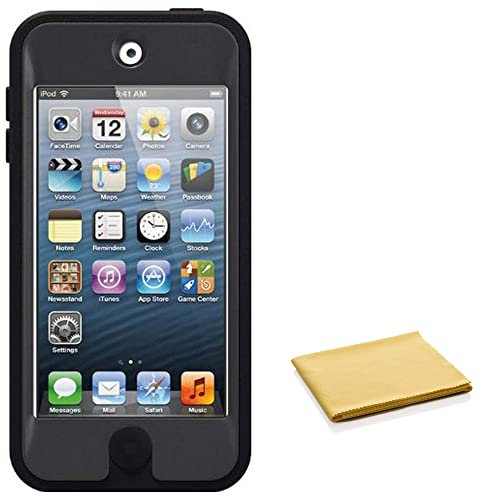 OtterBox Defender Series Schutzhülle für iPod Touch 7. Generation, kompatibel mit 5. und 6. Generation, inklusive Reinigungstuch, Großverpackung, Kohle (schwarz)