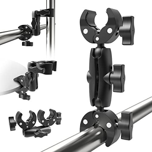 Taisioner Double Mount Clamp Bracket Monitor Magic Arm for Desk Photo Studio Light Stand, Photography Reflector, Photo Boom Stand, Cross Bars, Umbrella, Pole Stick Shoot Accessories Tools