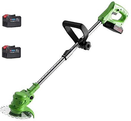 Home and Garden Débroussailleuse Coupe Bordure sans Fil avec 3 48V Piles Faucheuse avec Tige Télescopique 3 Types de Lames et Chargeur Coupe Bordure Electrique 1800W