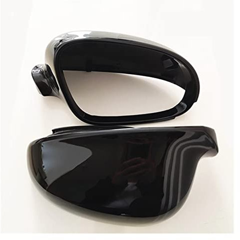 Spiegelkappen Autospiegelgehäuse 1 Paar Für VW Für Jetta MK5 Für Golf 5 MK5 Für Passat B6 2006-2011 Schwarz & Silber Auto Seitenspiegel Abdeckung Rückspiegel Automotive Trim (Farbe : Schwarz)